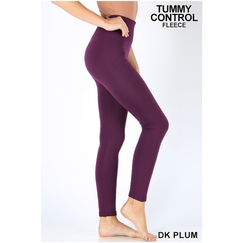 NEW! Plum Fleece Lined Leggings